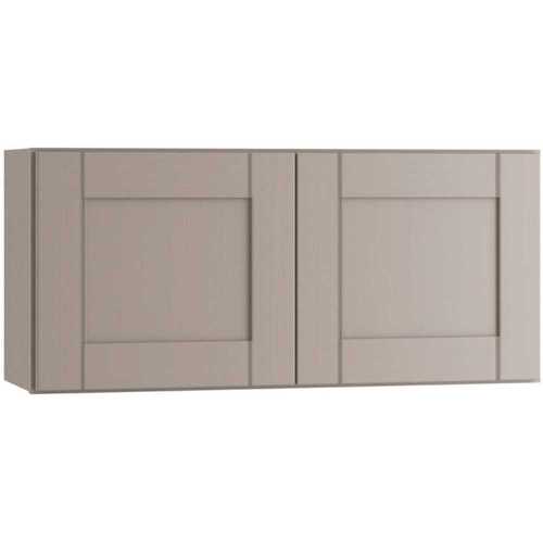 Richmond Shaker Rta Wall Cabinet Double, Vesuvius Gray, 36"x18"x12"