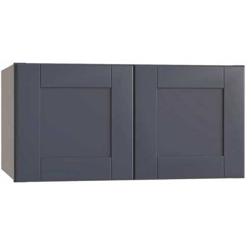 Richmond Shaker Rta Wall Cabinet Double, Valencia Blue, 36"x24"x12"