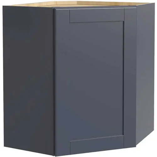 Richmond Shaker Corner Kitchen Cabinet, Valencia Blue, 24"x30"x12"