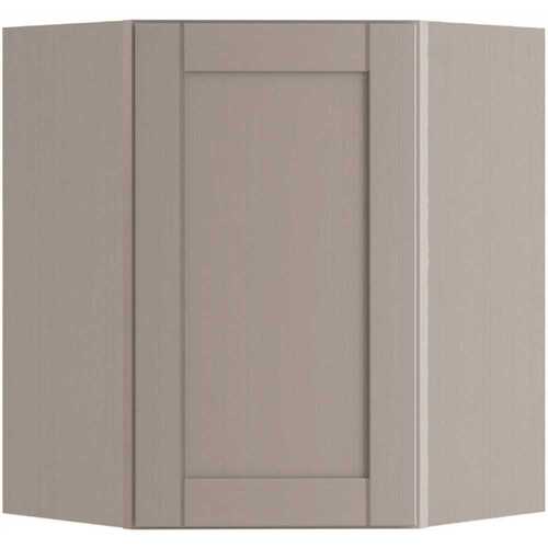 Richmond Shaker Corner Kitchen Cabinet, Vesuvius Gray, 24"x30"x12"