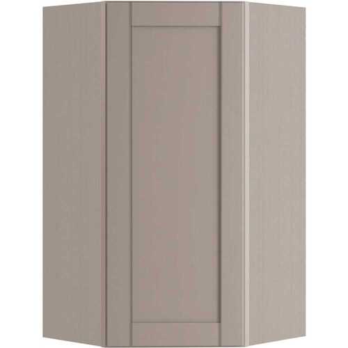 Richmond Shaker Corner Kitchen Cabinet, Vesuvius Gray, 24"x42"x12"