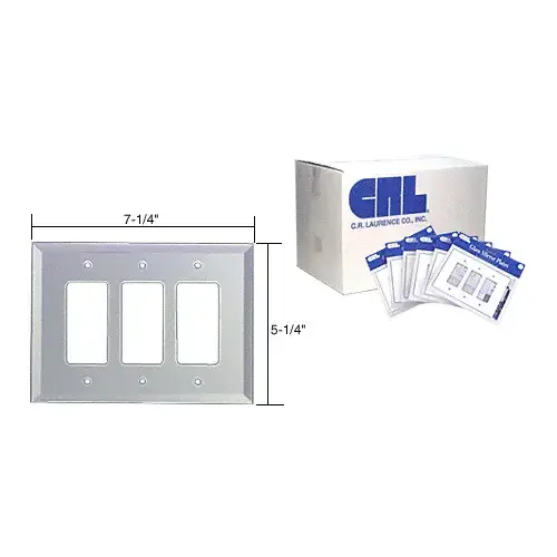 Clear Mirror Glass Triple Designer Outlet in Bulk Pack