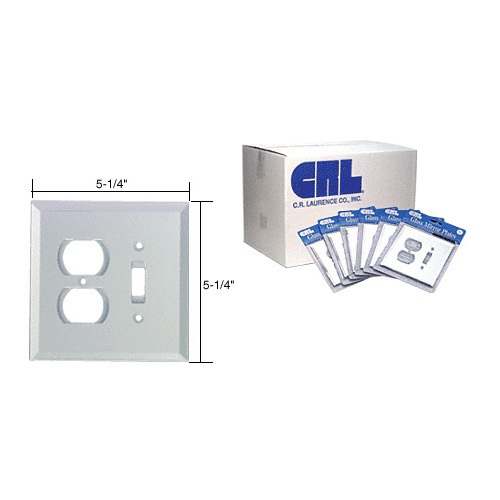 Clear Mirror Glass Duplex Plug/Toggle Switch in Bulk Packs-Clear Glass