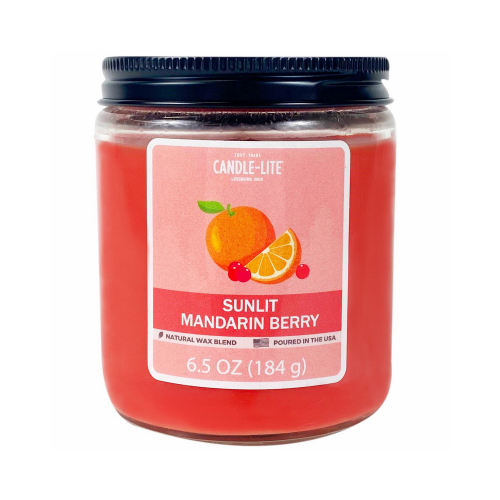 Candle Lite 4603271 Sunlit Mandarin Berry Scented Candle, 6.5 oz. Jar