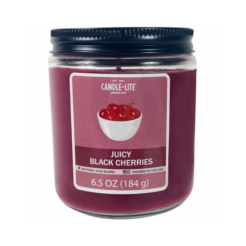 Candle Lite 4603565 Juicy Black Cherries Scented Candle, 6.5 oz. Jar