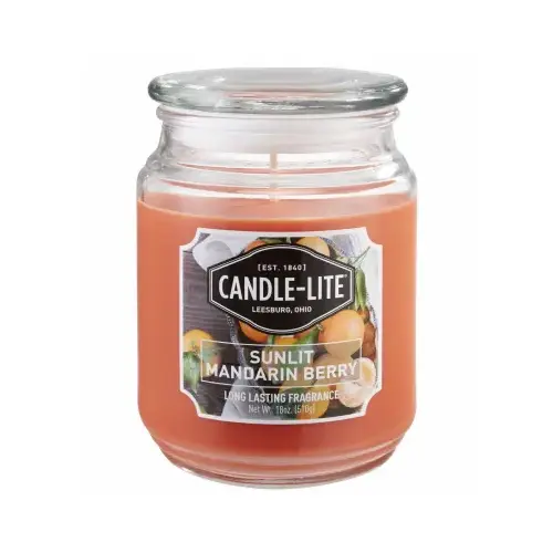 Candle Lite 3297271 Sunlit Mandarin Berry Scented Candle, 18 oz. Jar
