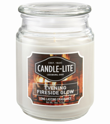 Candle Lite 3297251 Everyday Essentials Wax Candle, Evening Fireside Glow Scent, 18 oz. Terrace Jar