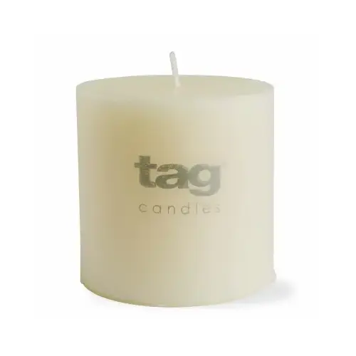 Pillar Candle, 32 Hour Burn Time, Cotton Wick, Ivory, 3 x 3 In.