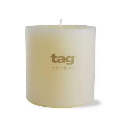 Pillar Candle, 85 Hour Burn Time, Cotton Wick, Ivory, 4 x 4 In.