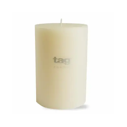 Pillar Candle, 130 Hour Burn Time, Cotton Wick, Ivory, 4 x 6 In.