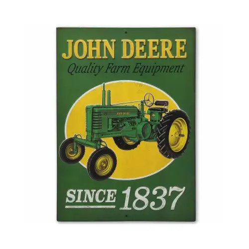 OPEN ROAD BRANDS LLC 90163760-S Metal Sign, "John Deere Tractor", 10 x 14 In.