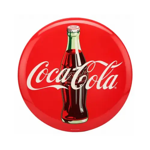 OPEN ROAD BRANDS LLC 90169458 Metal Sign, "Coca-Cola Button",, 14 In. Round