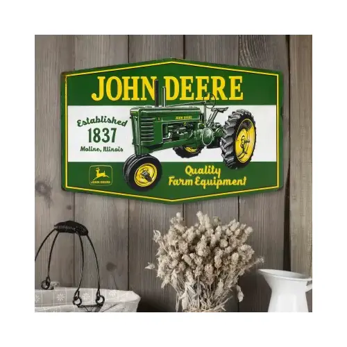 OPEN ROAD BRANDS LLC 90214521-XCP4 Metal Sign, "John Deere Tractor", 23 x 15 In. - pack of 4