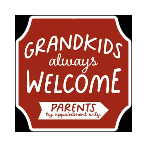 OPEN ROAD BRANDS LLC 90214704 Metal Sign, "Grandkids Welcome", 12 x 12 In.