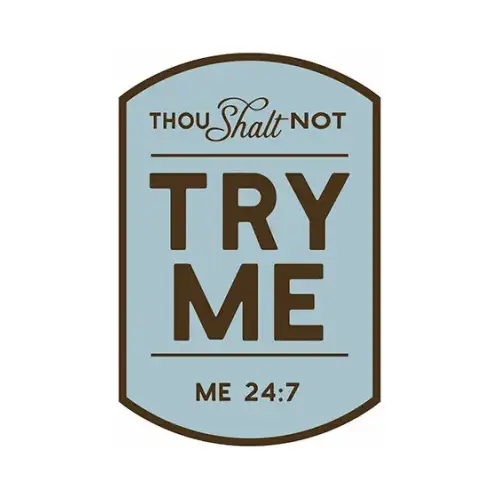 Metal Sign, "Thou Shalt Not Try Me", 10 x 14 In.