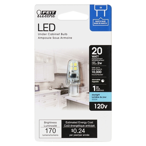 Feit Electric BP20G8/850/LED LED Bulb T4 G8 Daylight 20 Watt Equivalence Clear