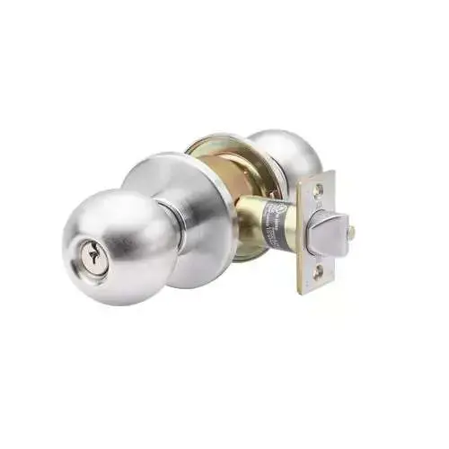 Heavy Duty Stainless Steel Grade 1 Commercial Cylindrical Entry Door Knob with Lock