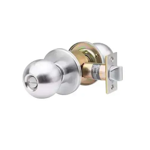 Heavy Duty Stainless Steel Grade 1 Commercial Cylindrical Privacy Bed/Bath Door Knob with Lock