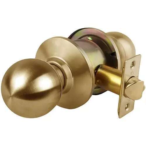 Bright Brass Grade 3 Light Duty Residential Cylindrical Passage Hall/Closet Door Knob