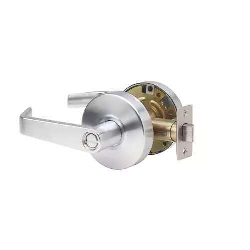 LSV Sparta Series Standard Duty Brushed Chrome Grade 2 Commercial Cylindrical Passage Hall/Closet Door Handle