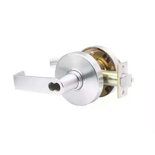 Heavy-Duty Brushed Chrome Grade 1 Commercial Storeroom Lever with Door Handle Lock and IC Core