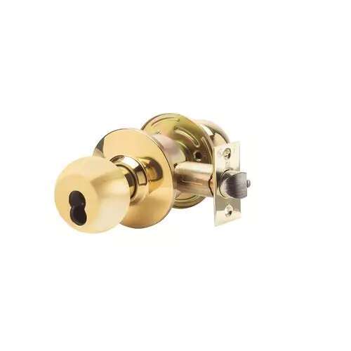 SVB Series Bright Brass Grade 2 Standard Duty Commercial Storeroom Door Knob with IC Core