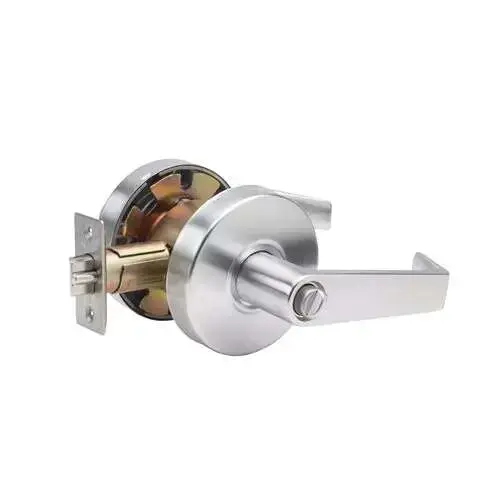 Pisa Series Standard Duty Brushed Chrome Grade 2 Commercial Cylindrical Privacy Door Handle with Lock and Clutch