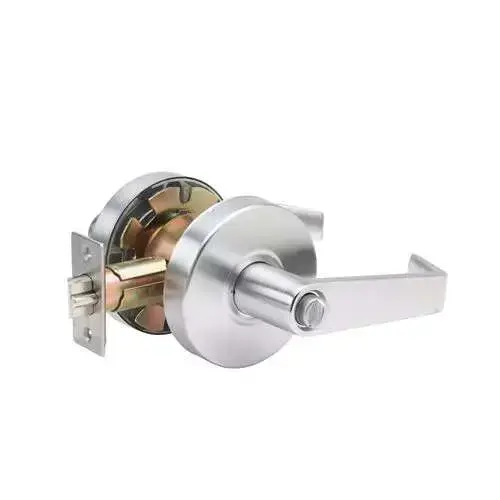 Eiffel Standard Duty Brushed Chrome Grade 2 Commercial Cylindrical Entry Door Handle with Lock and Clutch Function