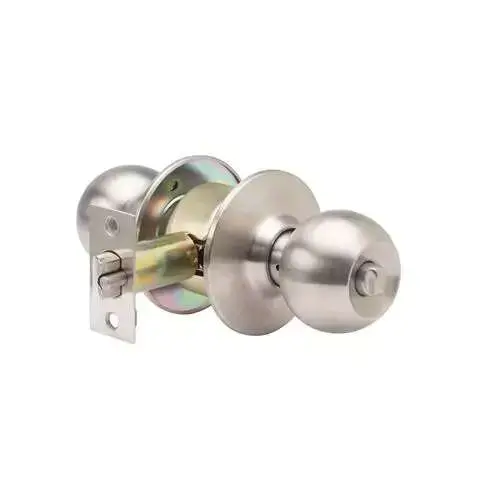 GLC Series Brushed Chrome Grade 3 Commercial/Residential Entry Door Knob with Lock