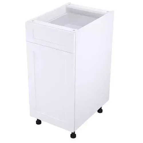 Quick Assemble Modern Style, Shaker White 18 " Base Kitchen Cabinet, 1 Drawer (18 " W x 24 " D x 34.50 " H)