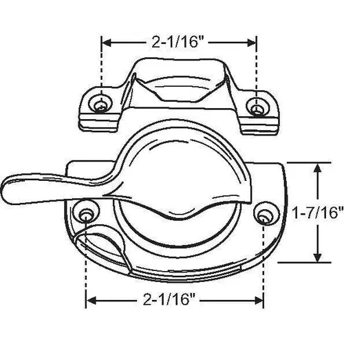 Sash Lock With Keeper For Marvin Windows White