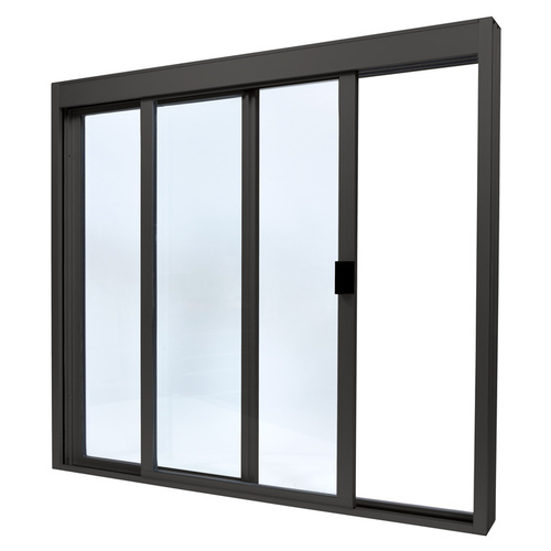 Duranodic Bronze Anodized Standard Size Manual DW Deluxe Service Window, Glazed with Full Bottom Track