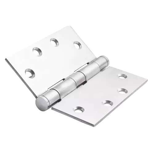 4.5 " x 4.5 " Brushed Chrome Full Mortise Squared Spring Hinge With Non-Removable Pin