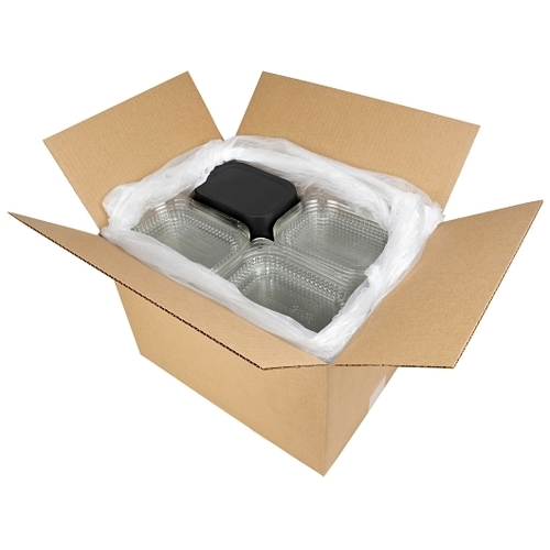 Durable 9331-PT-100 Durable Packaging Small Black & Gold Pan With Lid, 100 Each, 1 Per Case