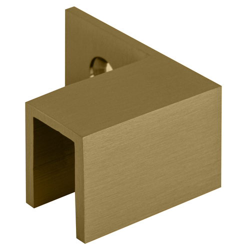 Satin Brass Right Hand "Sleeve Over" Wall Mount Glass Clamp
