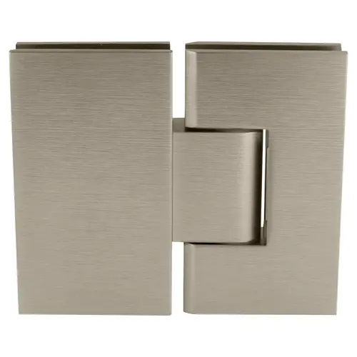 Brushed Nickel Vienna 380 Series Adjustable 180 Degree Glass-to-Glass Hinge