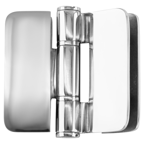 Polished Stainless Zurich 01 Series 180 Degree Glass-to-Glass Outswing or Inswing Bi-Fold Hinge