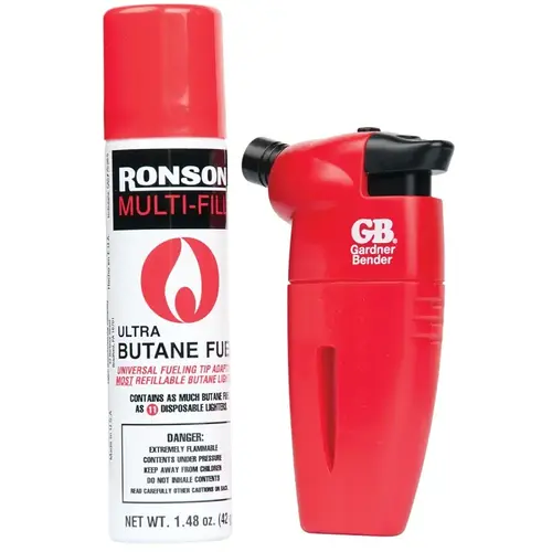 GB BHST200 MSTR-TORCH Pocket Butane Torch Red