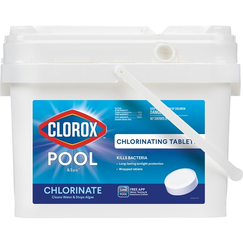CLOROX 22425CLXW POOL & Spa ACTIVE99 Chlorinating Tablet, Solid, Chlorine, 25 lb