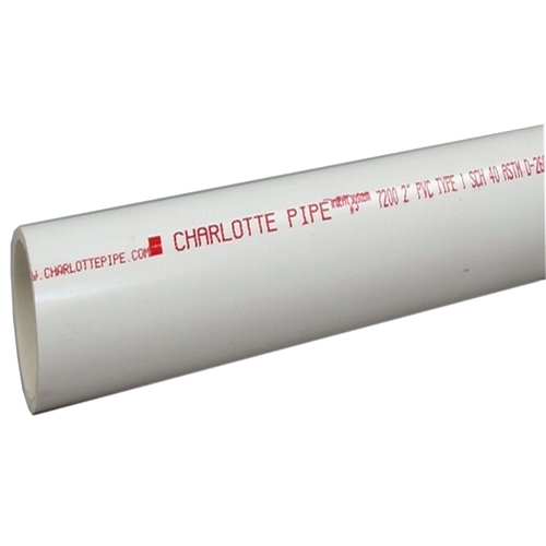 Pipe, 2 in, 20 ft L, SCH 40 Schedule, PVC, White