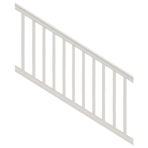 Premier 73012466 Stair Rail Kit with Baluster, 6 ft L Actual, Square Profile, Polymer, White
