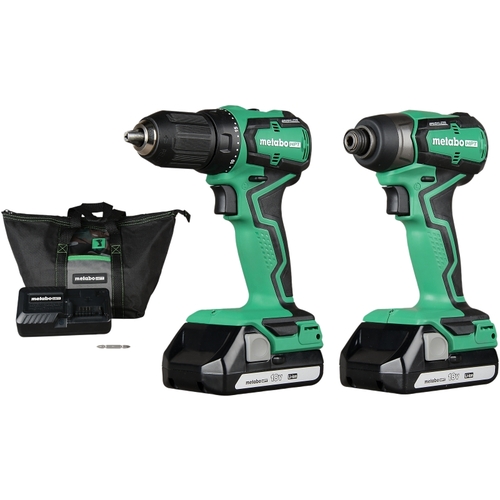 Metabo HPT KC18DDXM KC18DDXM Sub-Compact Drill/Impact Driver Combo Kit, Battery Included, 18 V