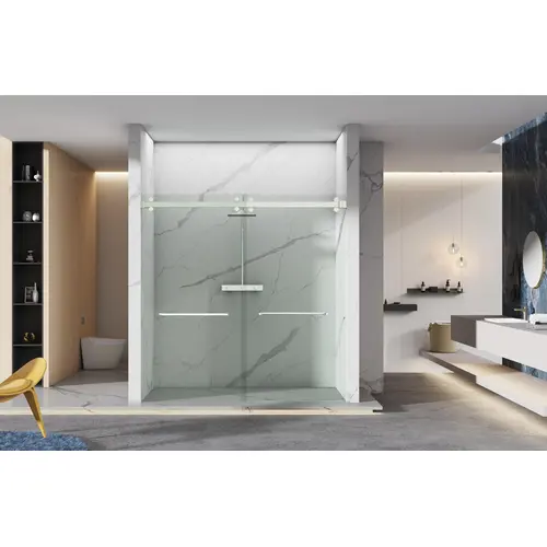 Parallel Frameless Double Bypass System Brushed Nickel