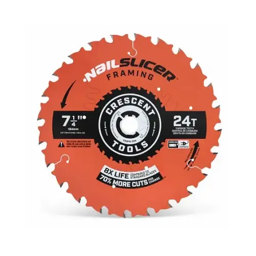 Circular Saw Blade NailSlicer 7-1/4" D X 5/8" Framing Carbide 24 teeth - pack of 100