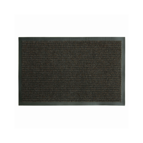 Rib Mat, 36 in L, 21 in W, Polypropylene Surface, Brown