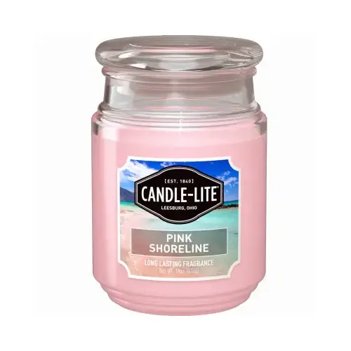 Scented Candle Jar, Pink Shoreline Scent, 18 oz.