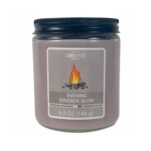 Jar Candle, 6.5 oz Candle, Evening Fireside Glow Fragrance - pack of 6