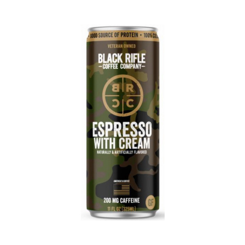Black Rifle Coffee Company 36-002-01C Espresso w/ Cream Coffee Drink, 200mg Caffeine, 11 oz.