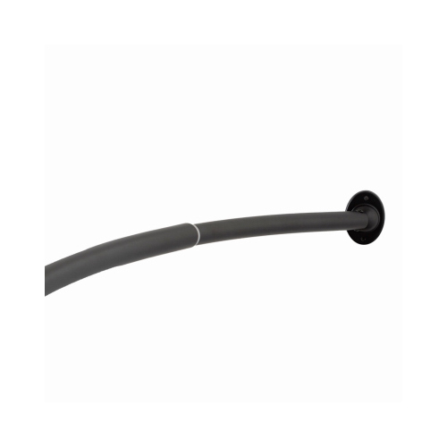 MODA AT HOME ENTERPRISES LTD 305873 Curved Shower Curtain Tension Rod, Matte Black, 42 to 72 In.