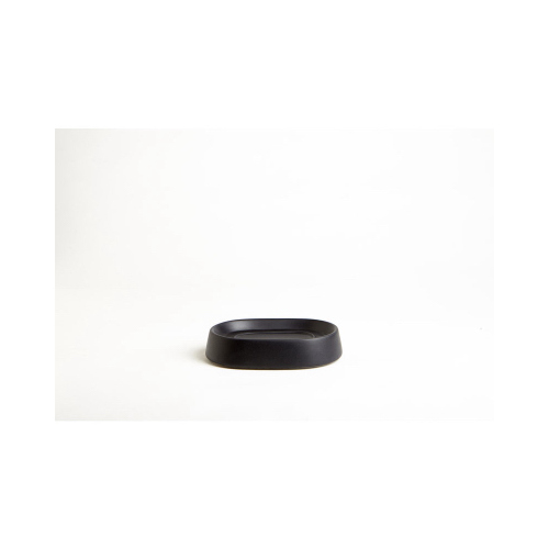 Crater Bathroom Soap Dish, Matte Black Ceramic